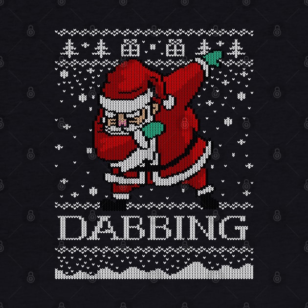 Ugly Christmas Sweater Dabbing Santa Shirt Jolly AF T-shirt by vo_maria